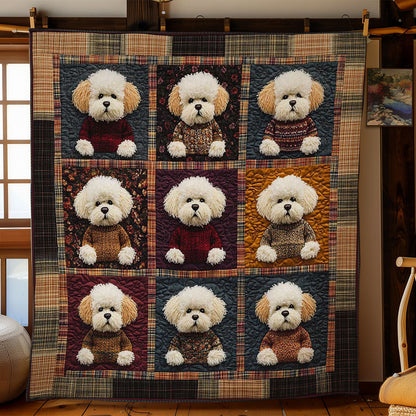 Cozy Bichon Faces WN2301033CL Quilt