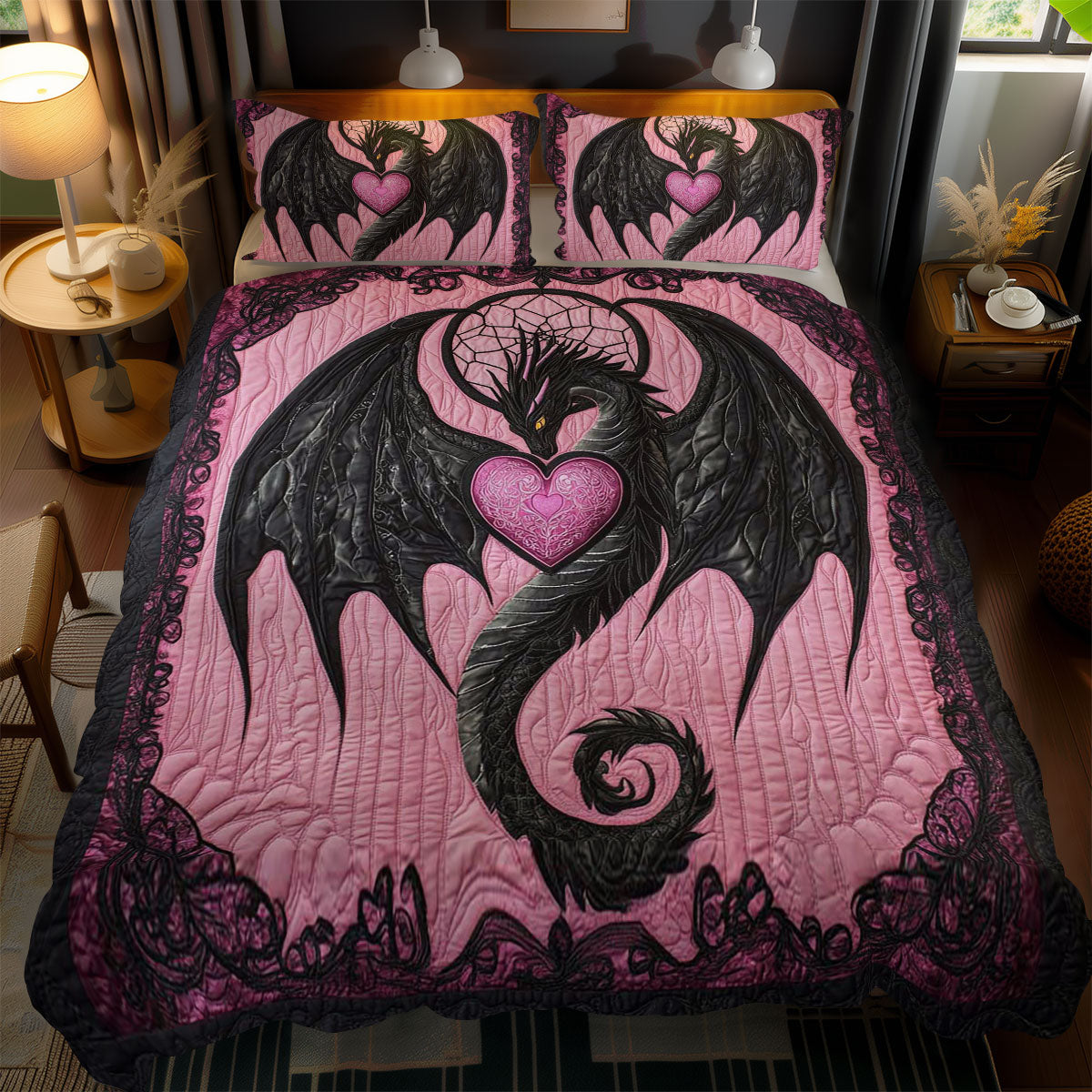 Dragon’s Enchanted Heart WN1002059CL Duvet Cover Set