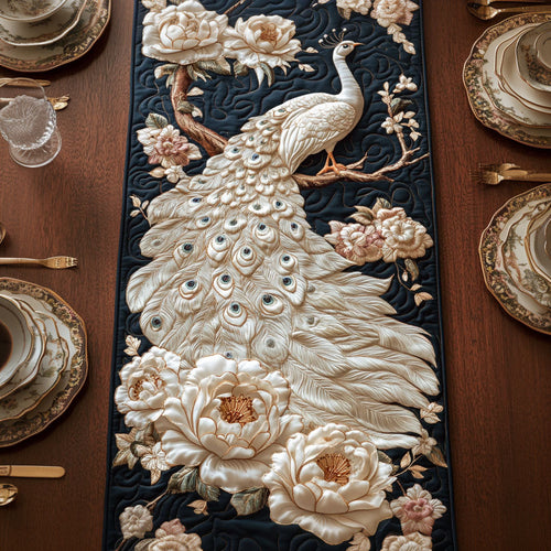 Blooming Feathers CP2804040CL Quilted Table Runner