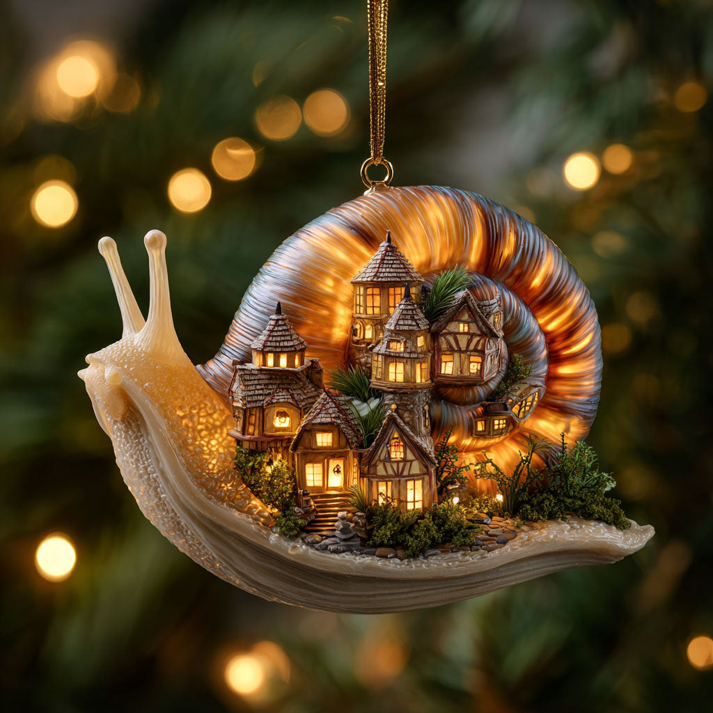 Snail Cozy Cottage WN0912065CL Christmas Ornament