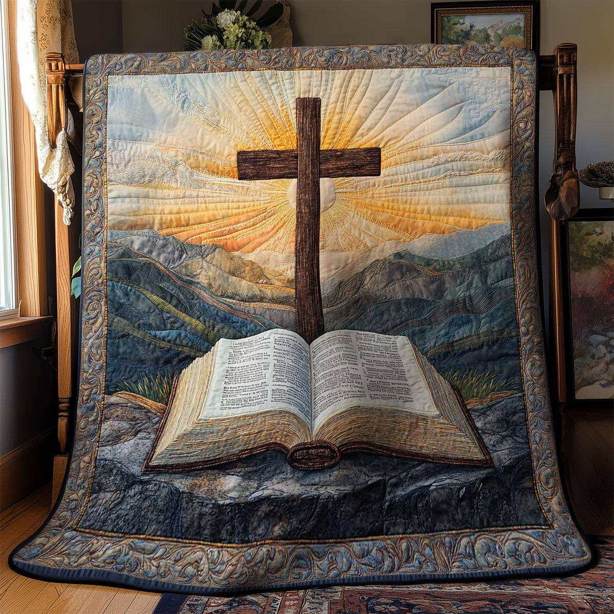 Christianity Cross And Scripture WN0603013CL Quilt