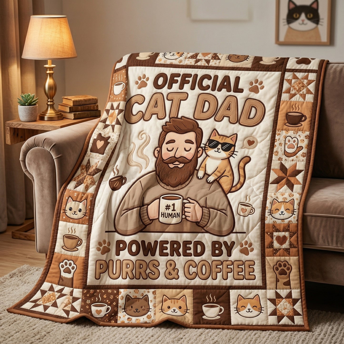 Cat Dad XR1004048CL Quilt