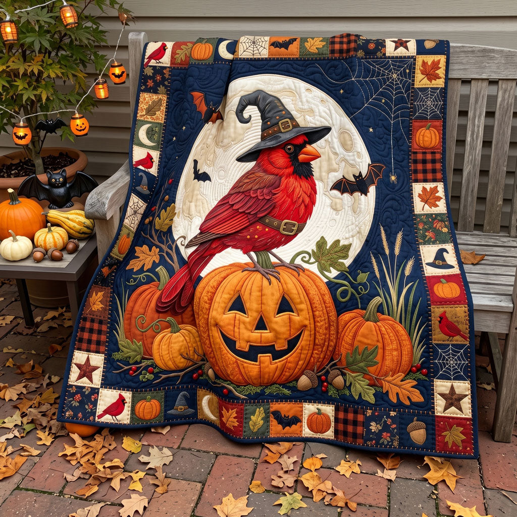 Witchy Cardinal Pumpkin WN2606018CL Quilt