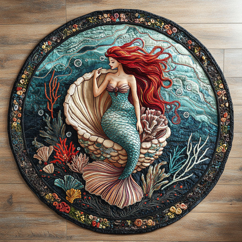 Mermaid Siren WN0306030CL Quilted Round Mat