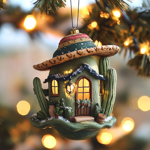 Cactus House Desert Christmas WN1112006CL Christmas Ornament