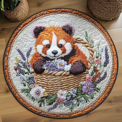 Lavender Red Panda Circle WN2905043CL Quilted Round Mat
