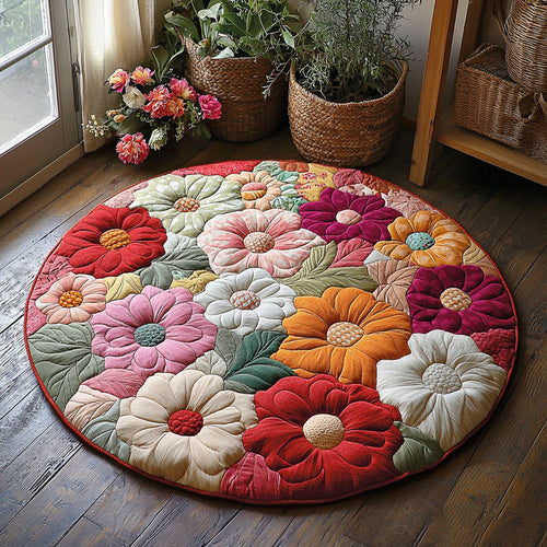Blooming Flower QA0801025CL Quilted Round Mat