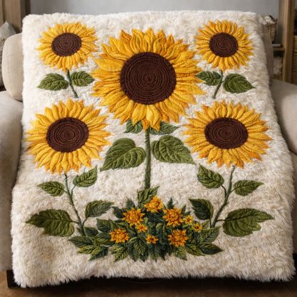 Golden Sunflower WJ2801004CL Faux Fur Throw Blanket