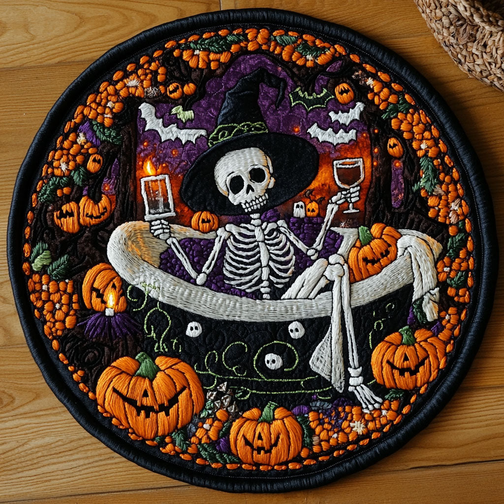 Cozy Skeleton WN2008010CL Quilted Round Mat