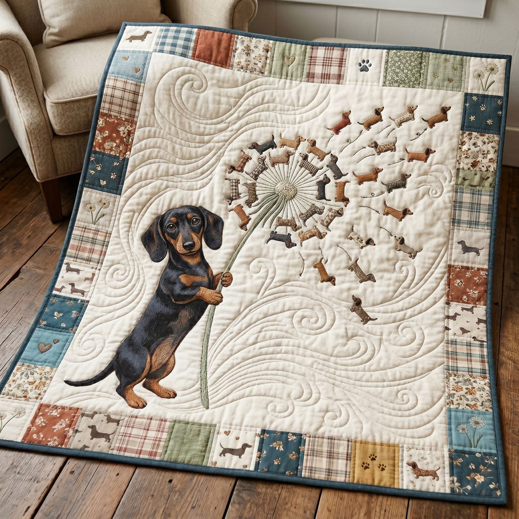 Dandelion Wishes Dachshund WN2505005CL Quilt