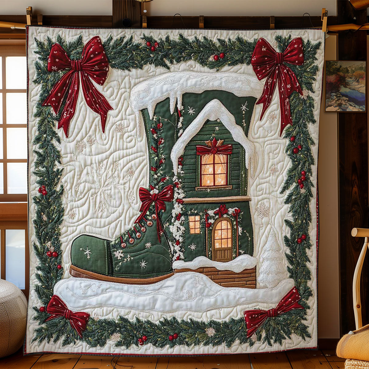 Boot House Snuggle WN2205008CL Quilt