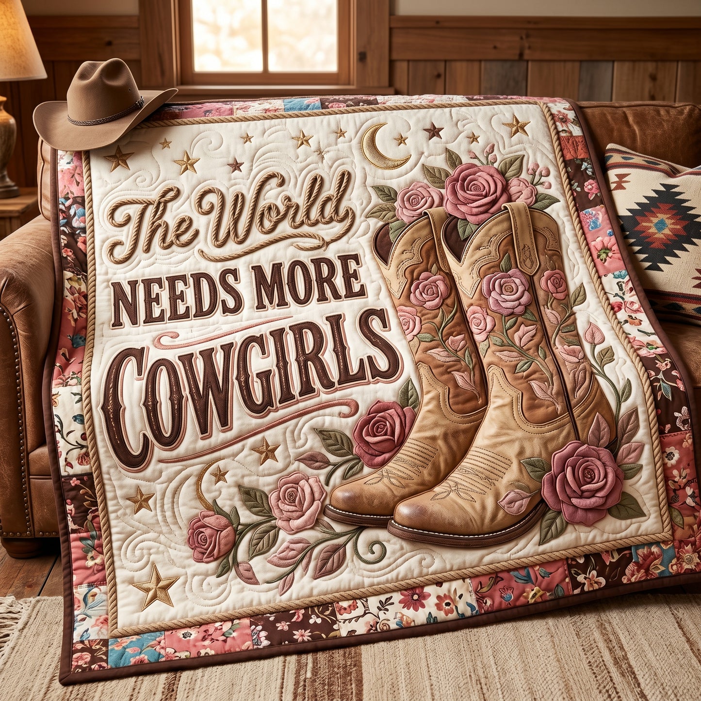 The World Needs More Cowgirl XR0605012CL Quilt