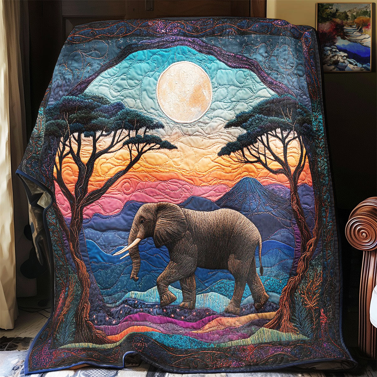 Elephant Night Dream CW1201039CL Quilt