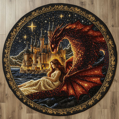 Moonlit Woman WN0307057CL Quilted Round Mat