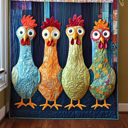 Playful Chickens XR0801002CL Quilt