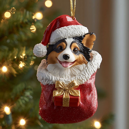 Festive Corgi CP0312068CL Christmas Ornament