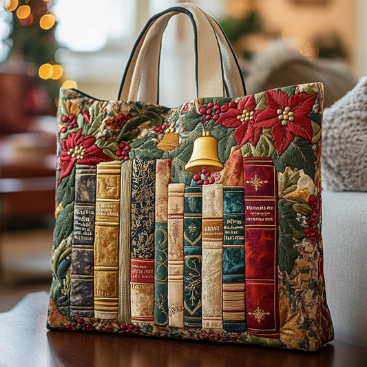Christmas Books XR1011029CL Quilted Tote Bag