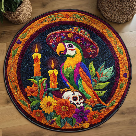 Obsidian Parrot WN2108089CL Quilted Round Mat