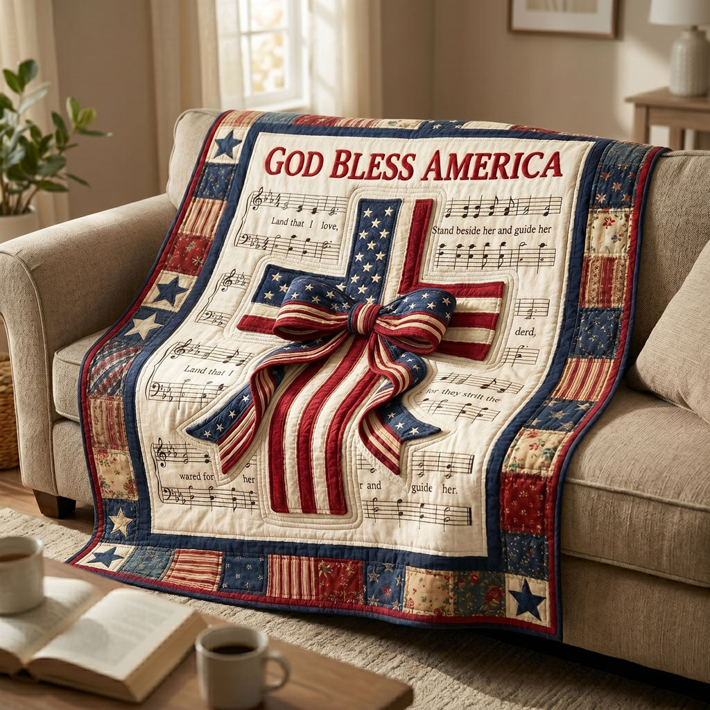 Patriotic Cross And Faith WN1504015CL Quilt