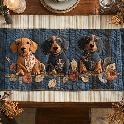 Dachshund Trio WN0207052CL Quilted Table Runner