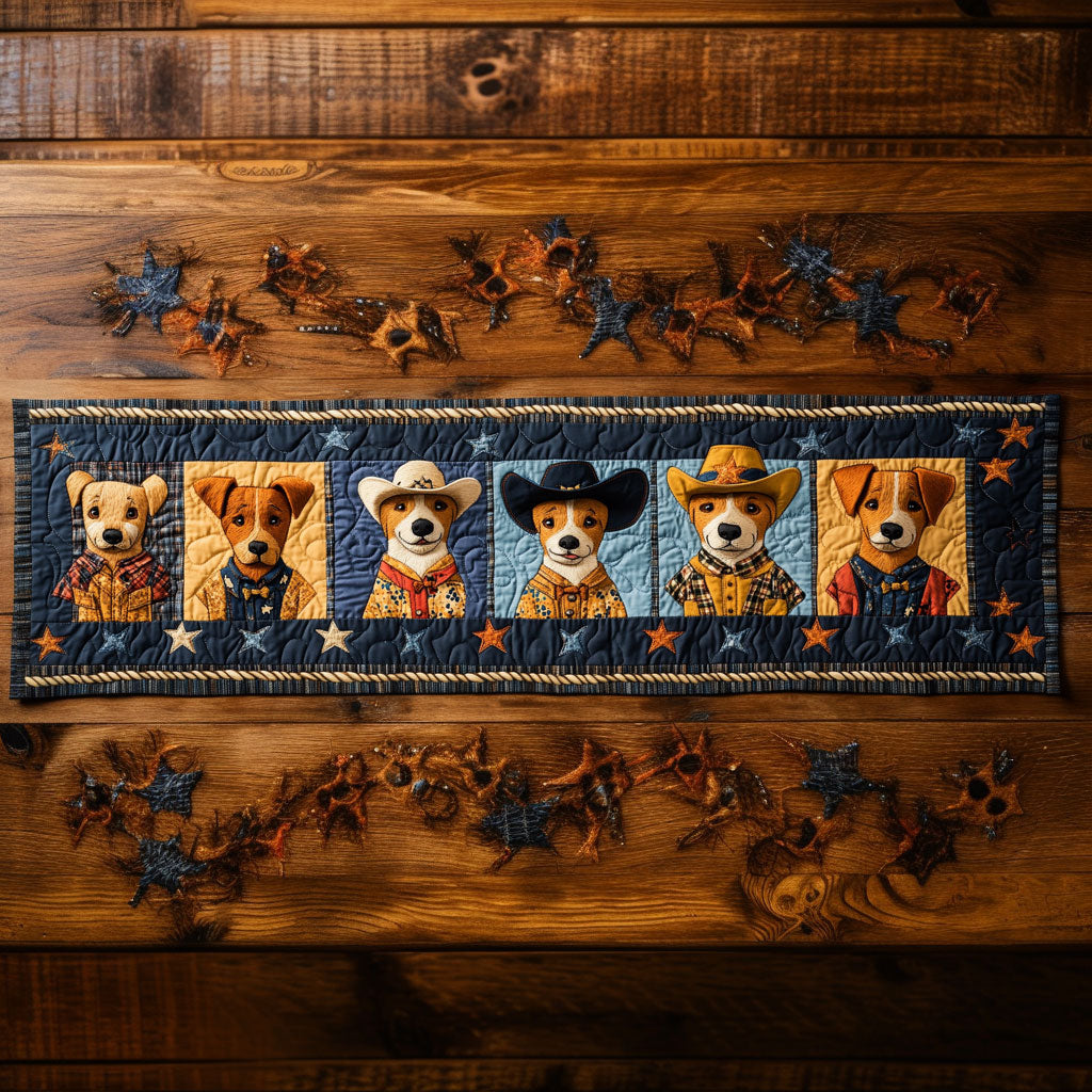 Howdy Western Dogs WN0807061CL Quilted Table Runner