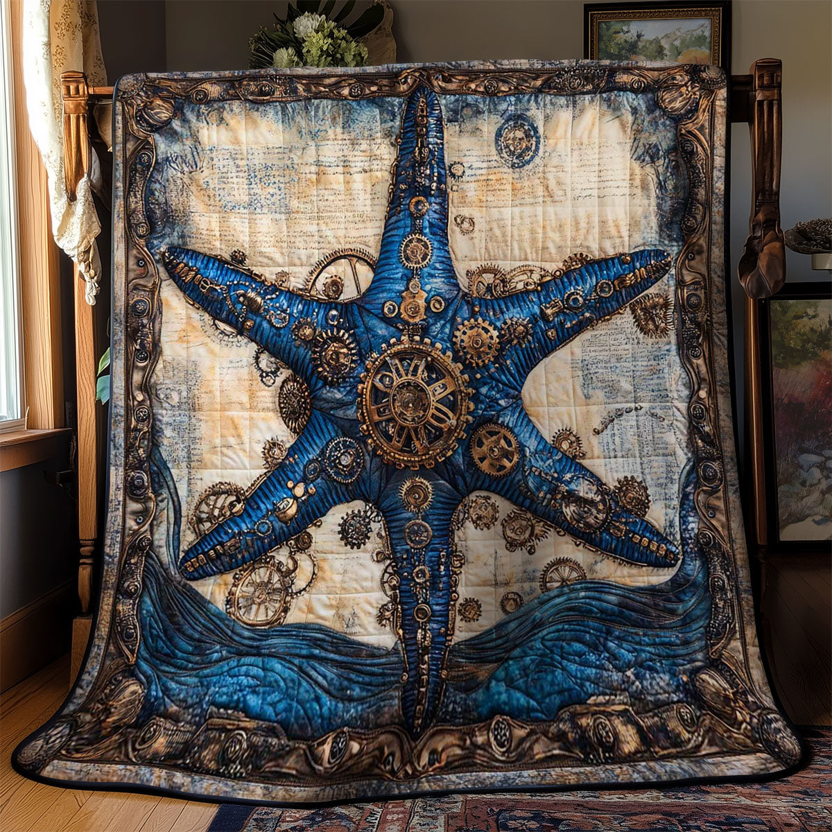 Antique Steampunk Starfish WN0602042CL Quilt