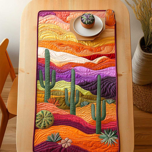 Cactus Sunset Bloom WN2503016CL Quilted Table Runner