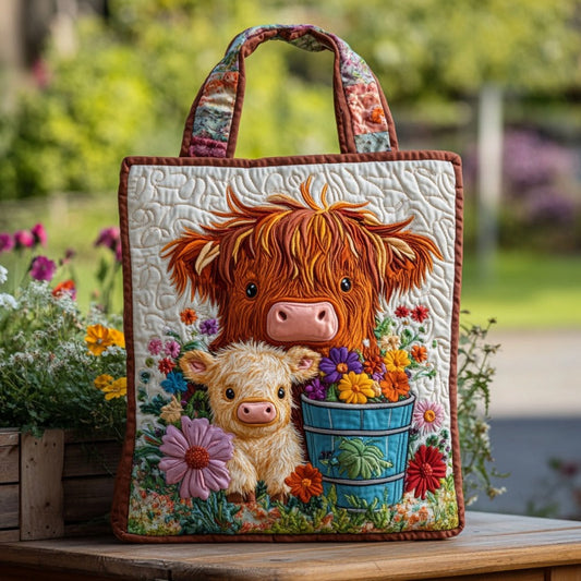 Highland Cow XR0210021CL Quilted Tote Bag