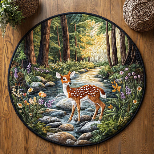 Lone Fawn WJ0107035CL Quilted Round Mat