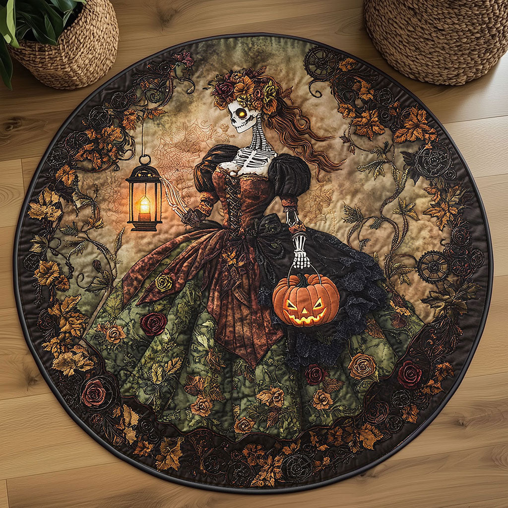 Mystic Skeleton Lady WN1908056CL Quilted Round Mat