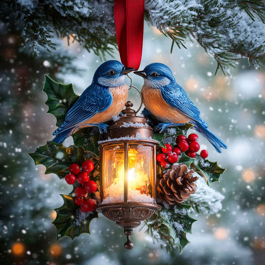Winter Lantern Bluebird WN2710074CL Christmas Ornament