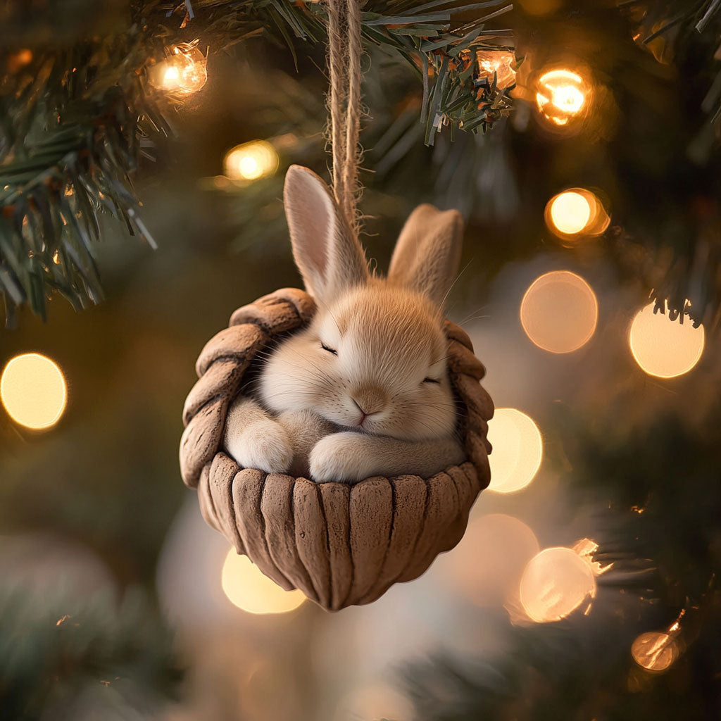 Rabbit Holiday Woodland WN2411068CL Christmas Ornament