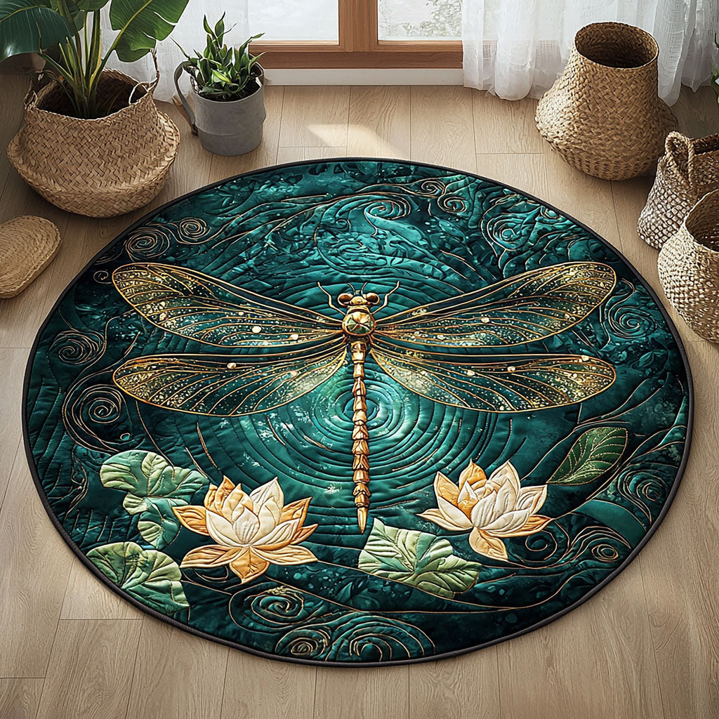 Spirit Dragonfly QA2111009CL Quilted Round Mat