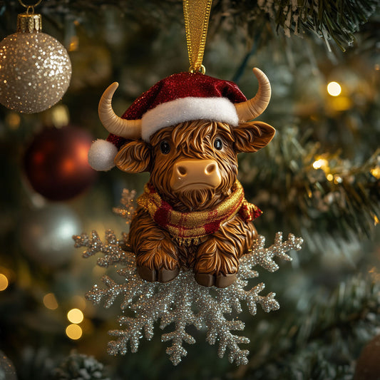 Snowflake Highland Cow LT2310014CL Christmas Ornament