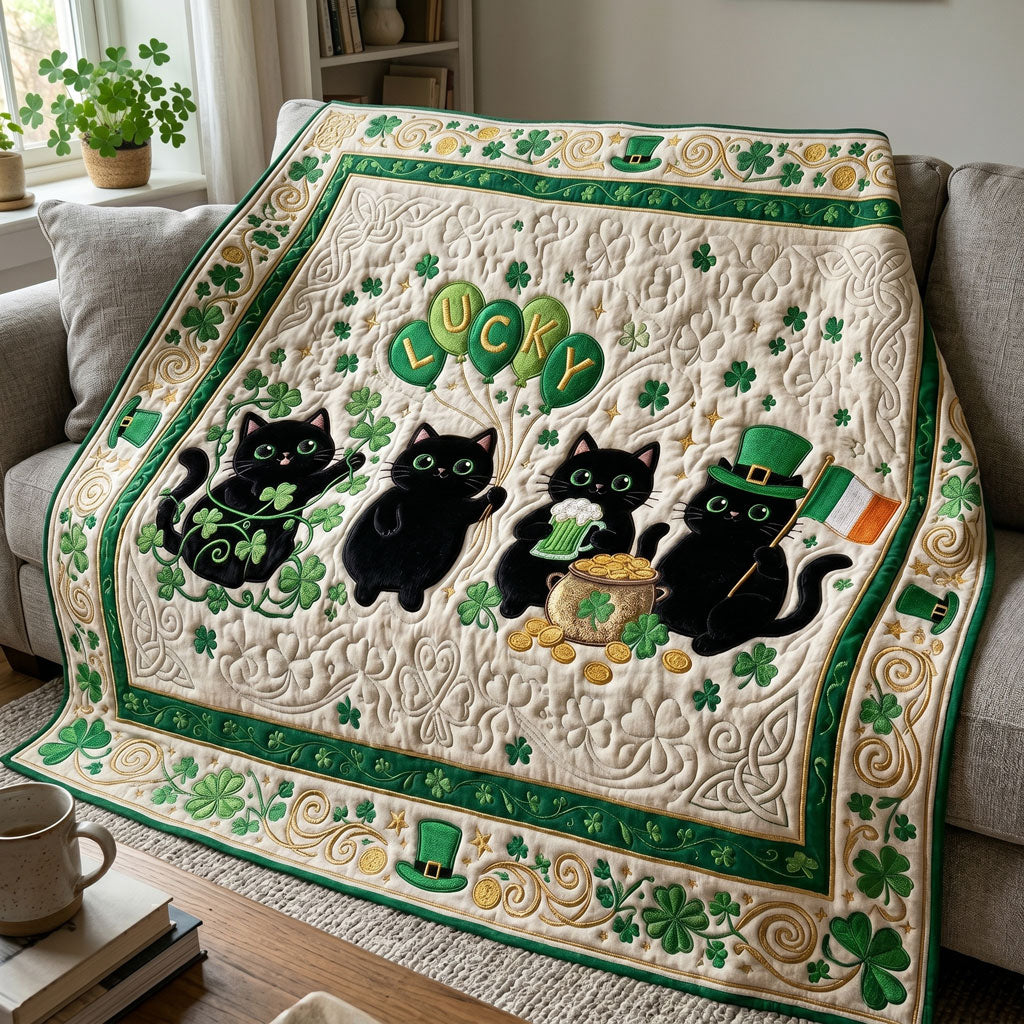 Lucky Black Cats St. Patrick’s WN0705011CL Quilt