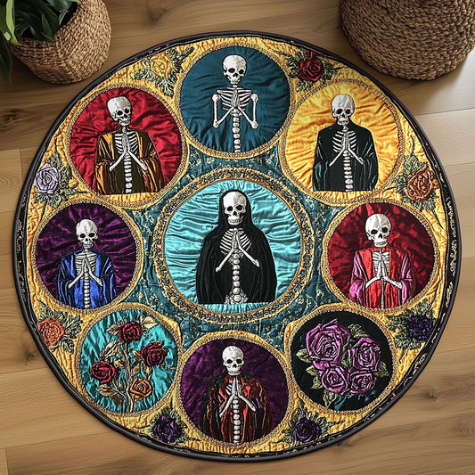 Sacred Skeleton WN2908065CL Quilted Round Mat