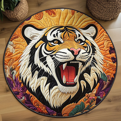 Baroque Tiger Portrait WJ0907035CL Quilted Round Mat