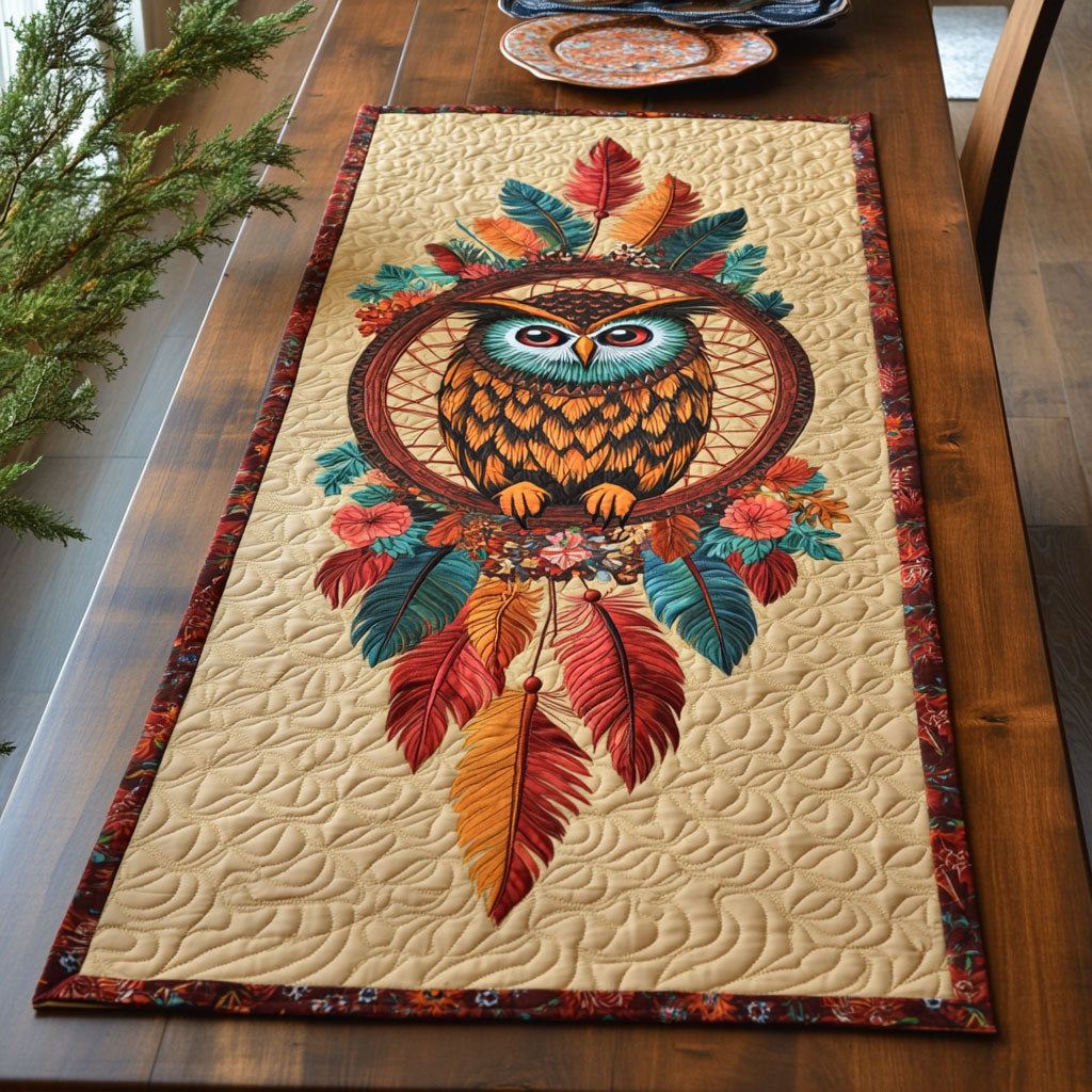Dreamcatcher Native Owl WJ2805018CL Quilted Table Runner