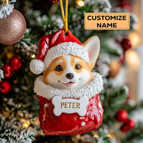 Corgi Smile CW0412013CL Personalized Christmas Ornament
