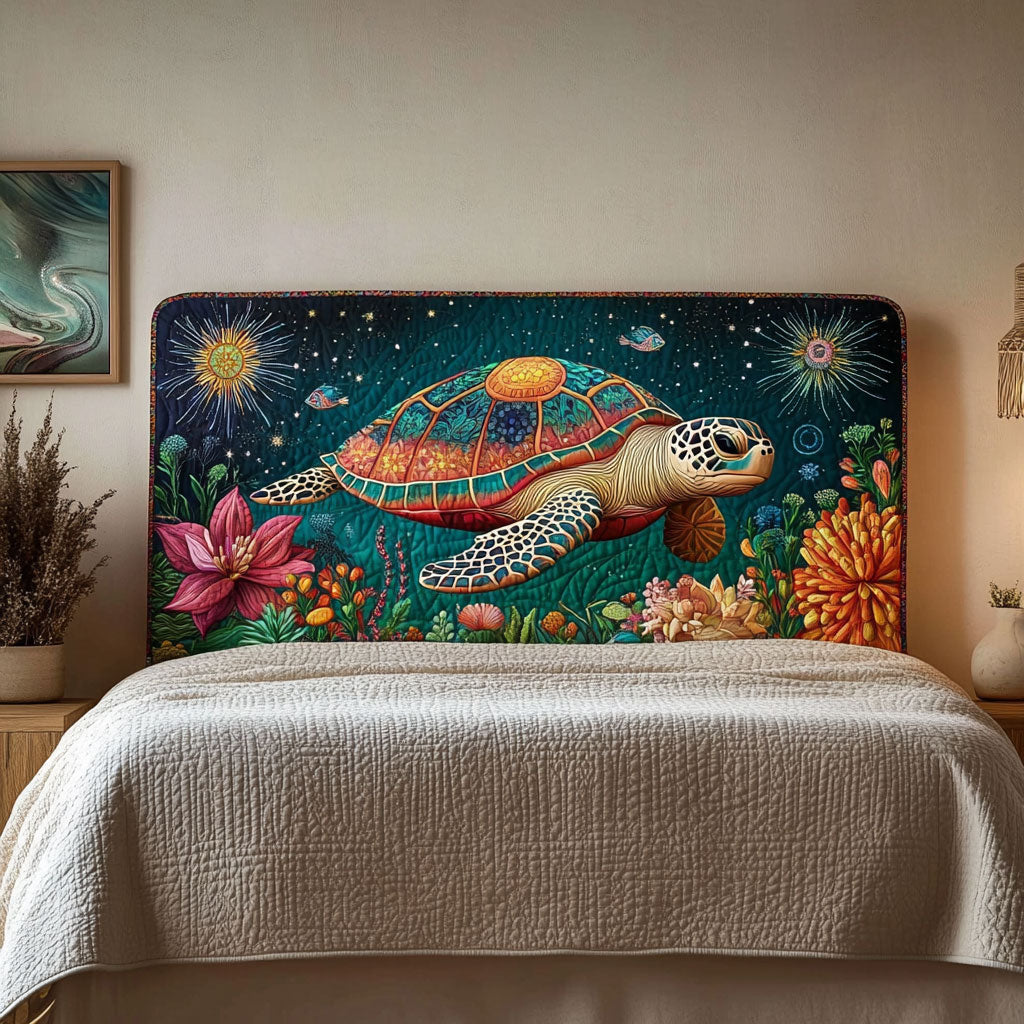 Enchanted Ocean Turtle CW2512006CL Quilted Headboard Slipcover