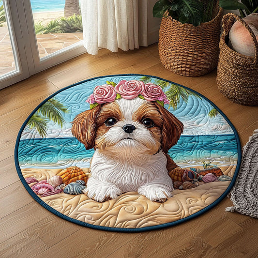 Graceful Shih Tzu QA1112031CL Quilted Round Mat