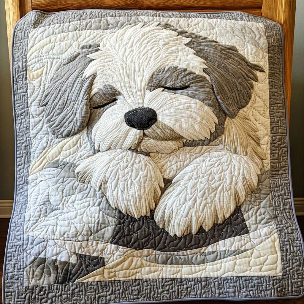 Sleeping Little Schnauzer WP0602007CL Quilt