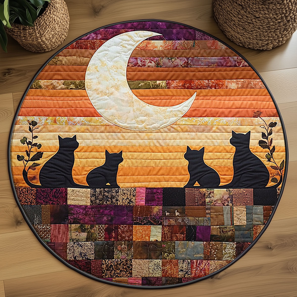 Stitching The Night WJ1807041CL Quilted Round Mat