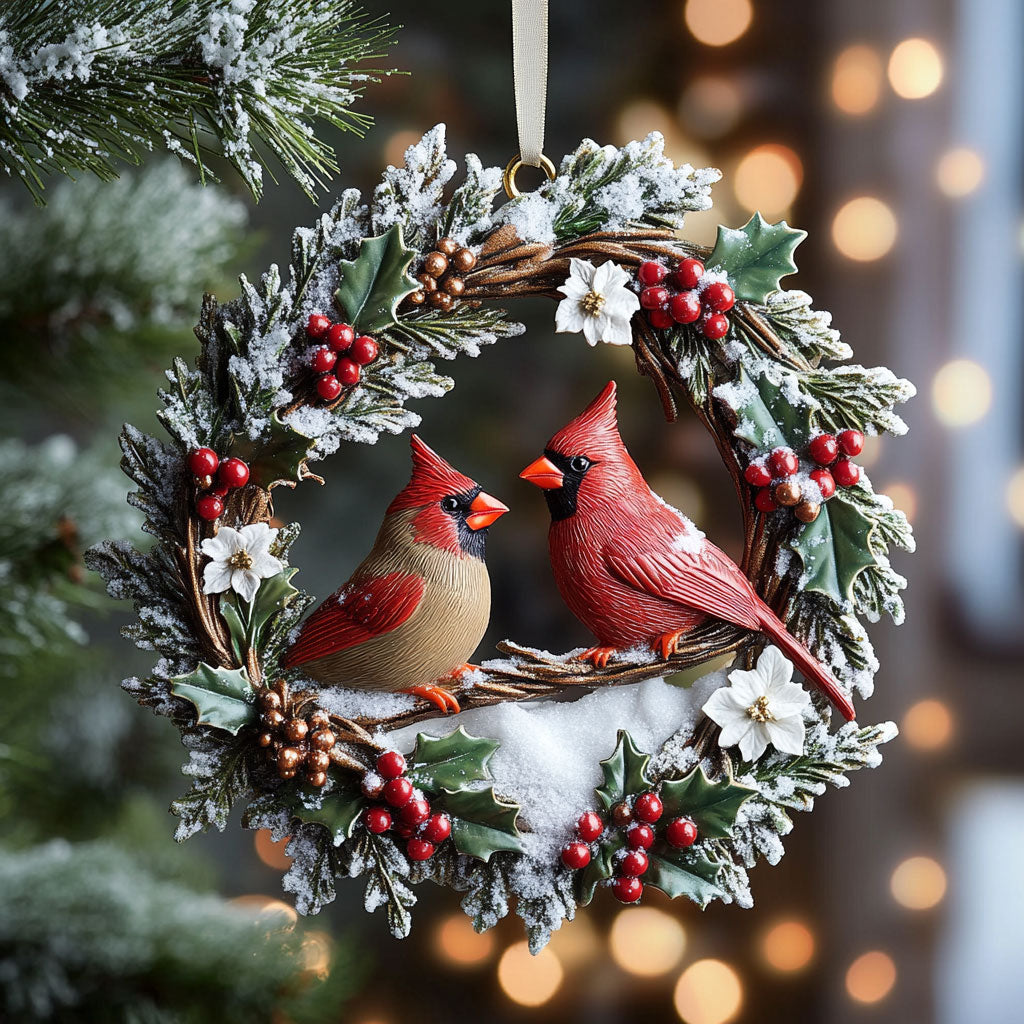 Wreath Cardinal WN2110111CL Christmas Ornament