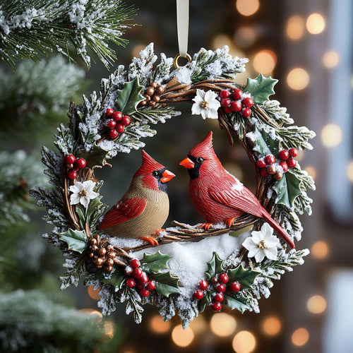 Wreath Cardinal WN2110111CL Christmas Ornament