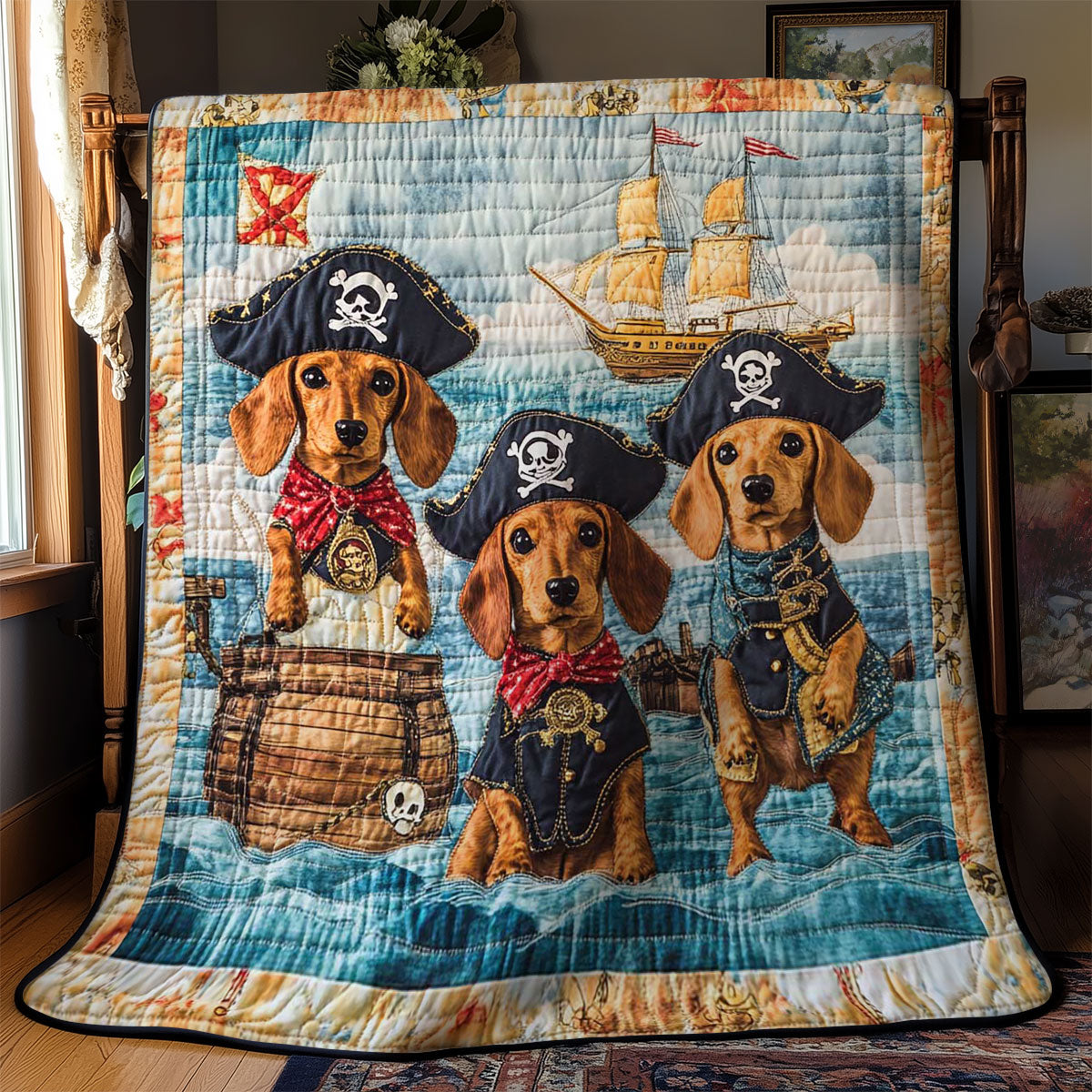 Dachshund Buccaneers WN1001030CL Quilt