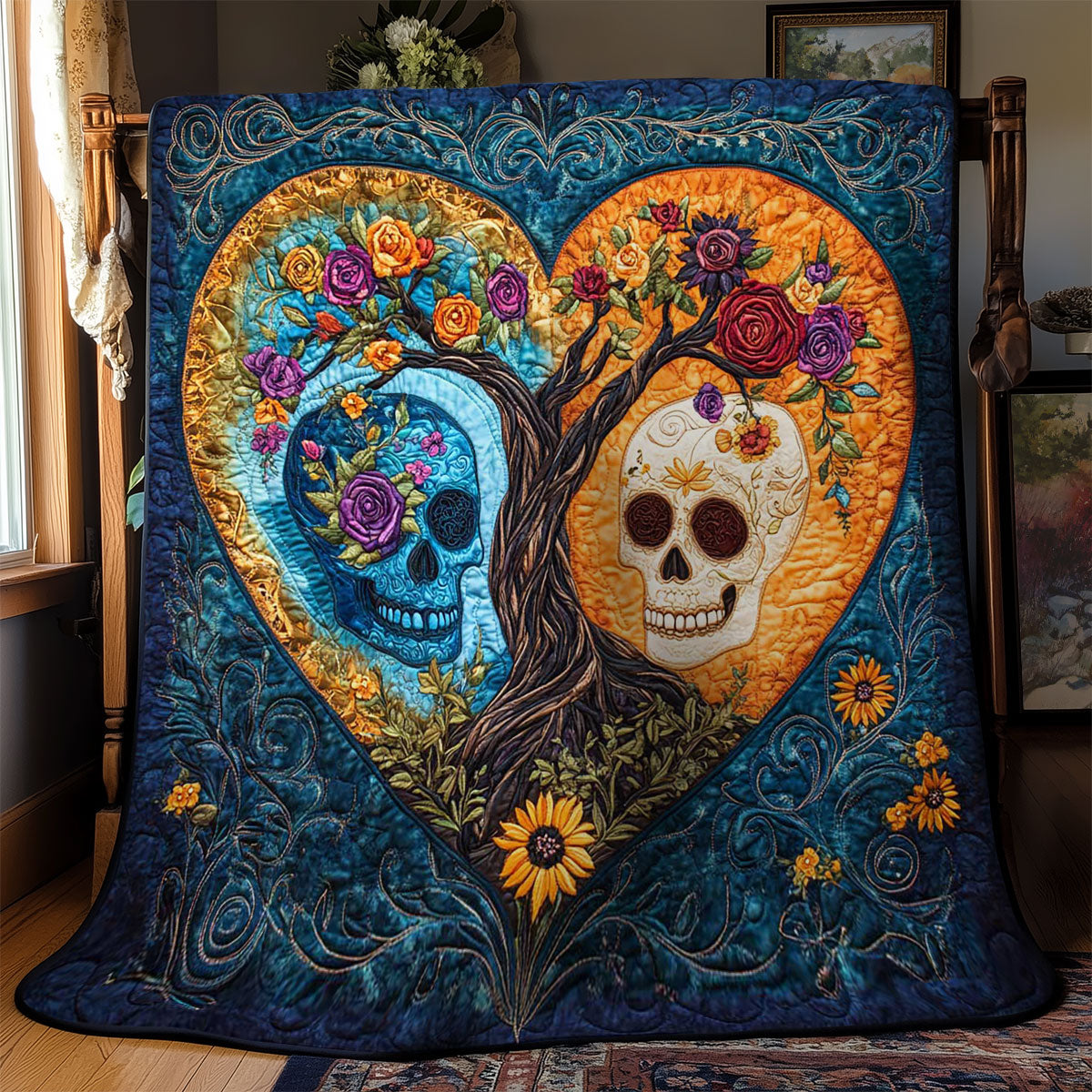 Golden Skull WN0702039CL Quilt