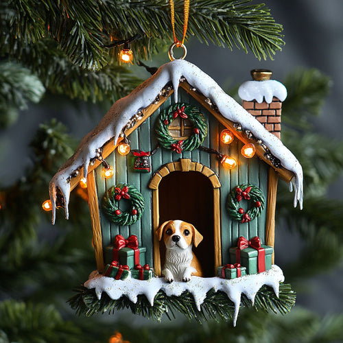 Festive Doghouse WJ2511024CL Christmas Ornament