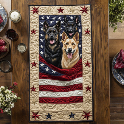 German Shepherd Stars WN1006052CL Quilted Table Runner