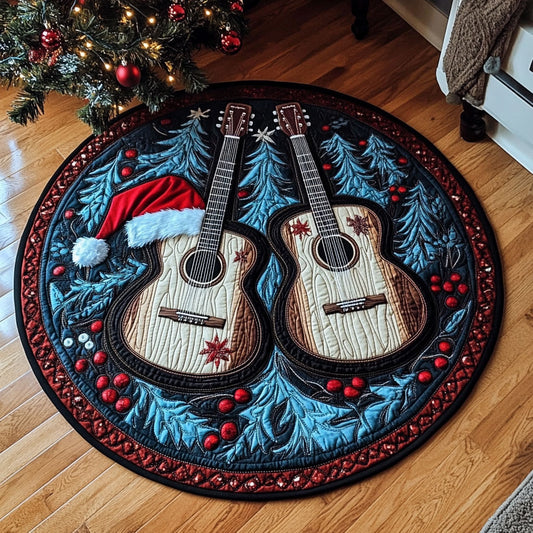Merry Guitar Vibes KL2711007CL Quilted Round Mat
